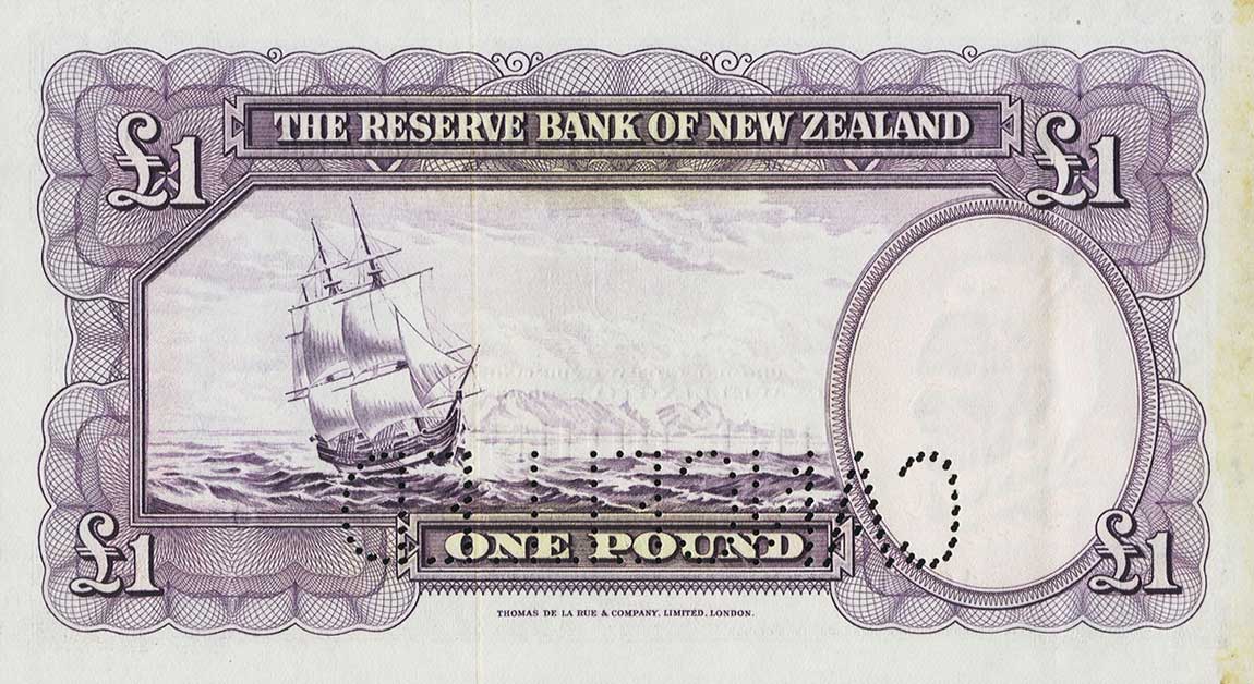 Back of New Zealand p159s: 1 Pound from 1940