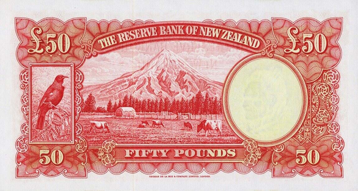 Back of New Zealand p162c: 50 Pounds from 1956