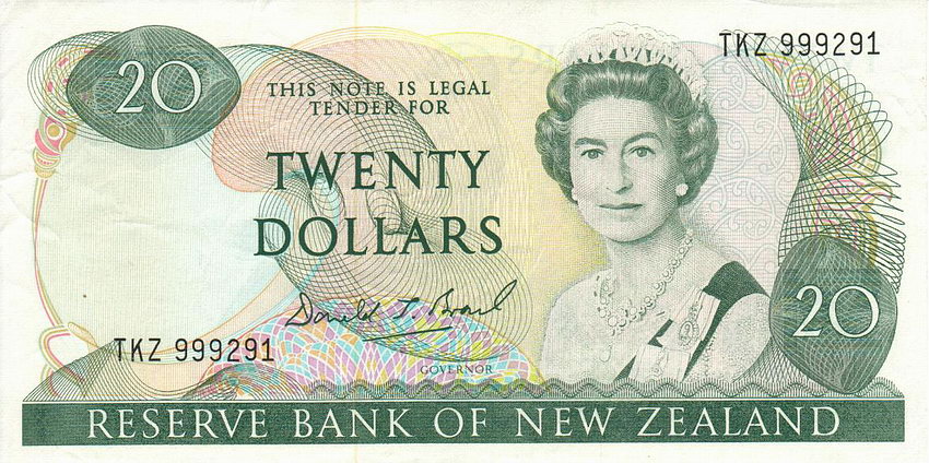 Front of New Zealand p173c: 20 Dollars from 1989
