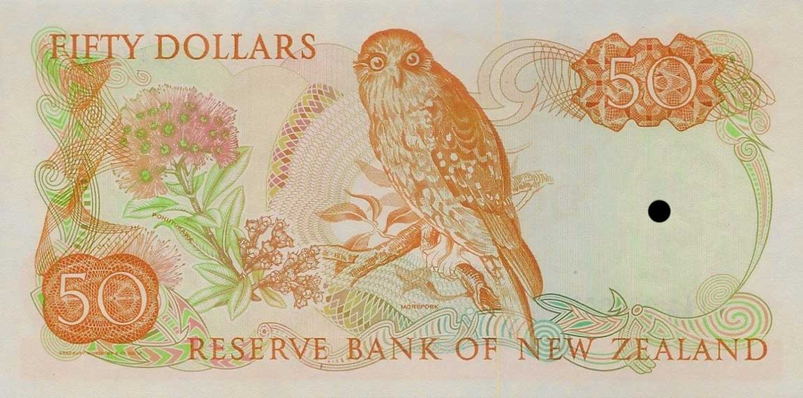 Back of New Zealand p174p: 50 Dollars from 1981
