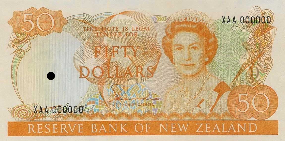 Front of New Zealand p174p: 50 Dollars from 1981