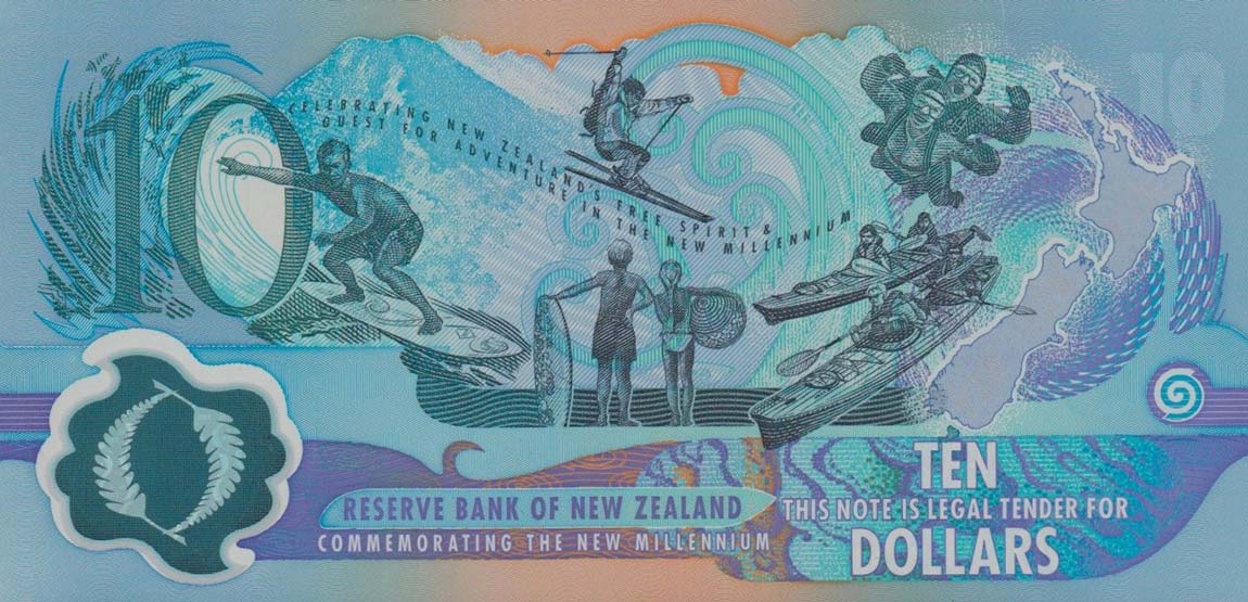 Back of New Zealand p190a: 10 Dollars from 2000