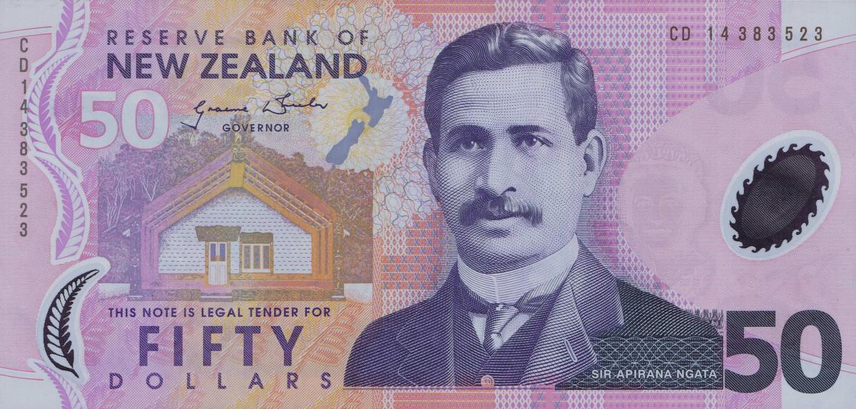 Front of New Zealand p188c: 50 Dollars from 1999