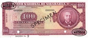 p104s from Nicaragua: 100 Cordobas from 1953