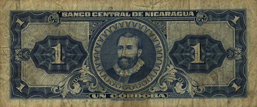 Back of Nicaragua p107a: 1 Cordoba from 1962