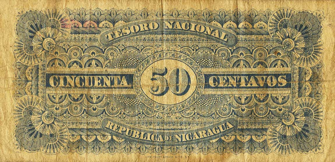 Back of Nicaragua p19c: 50 Centavos from 1894
