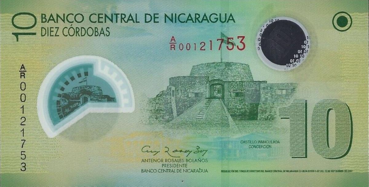 Front of Nicaragua p201r1: 10 Cordobas from 2007