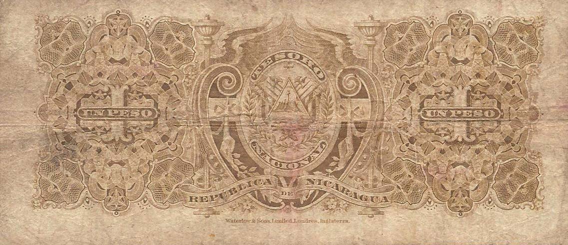 Back of Nicaragua p29a: 1 Peso from 1900
