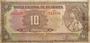 p66b from Nicaragua: 10 Cordobas from 1938