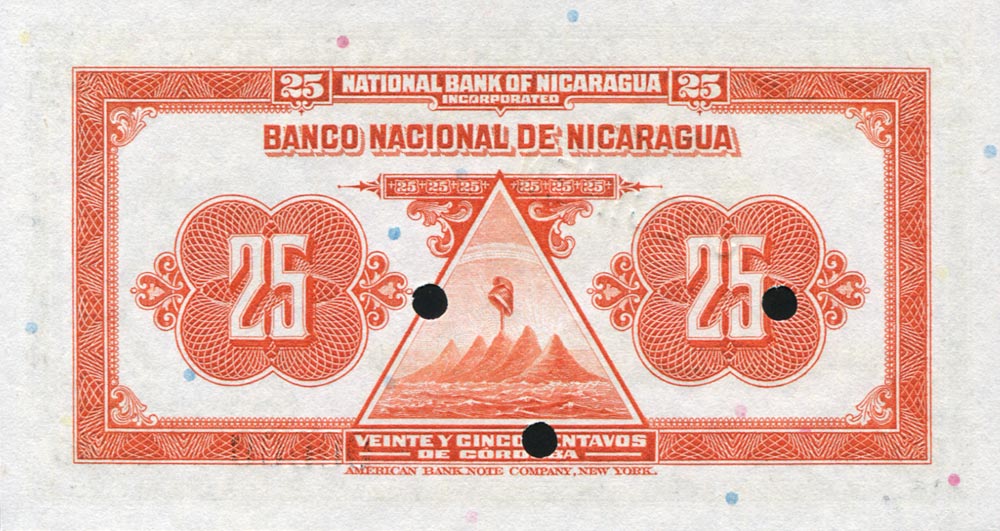 Back of Nicaragua p86s: 25 Centavos from 1937