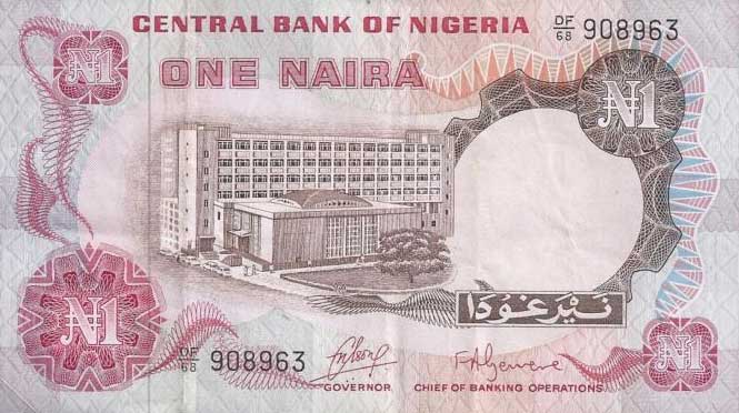 Front of Nigeria p15a: 1 Naira from 1973