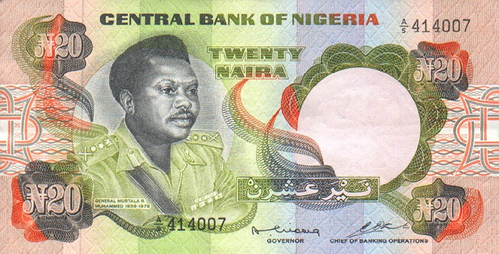 Front of Nigeria p18a: 20 Naira from 1977