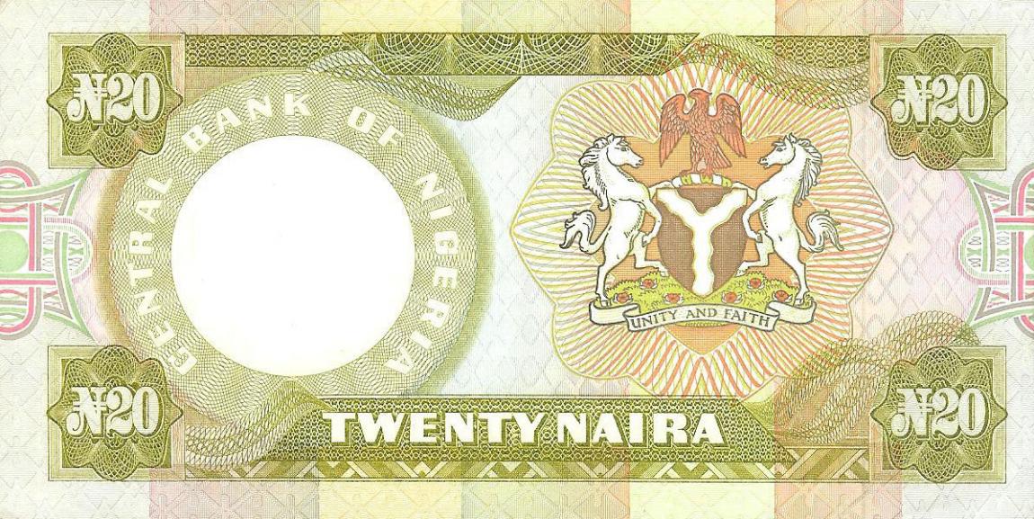 Back of Nigeria p18c: 20 Naira from 1977