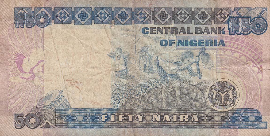 Back of Nigeria p27c: 50 Naira from 1991