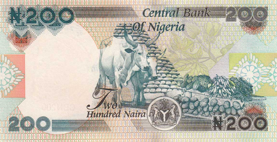 Back of Nigeria p29h: 200 Naira from 2009