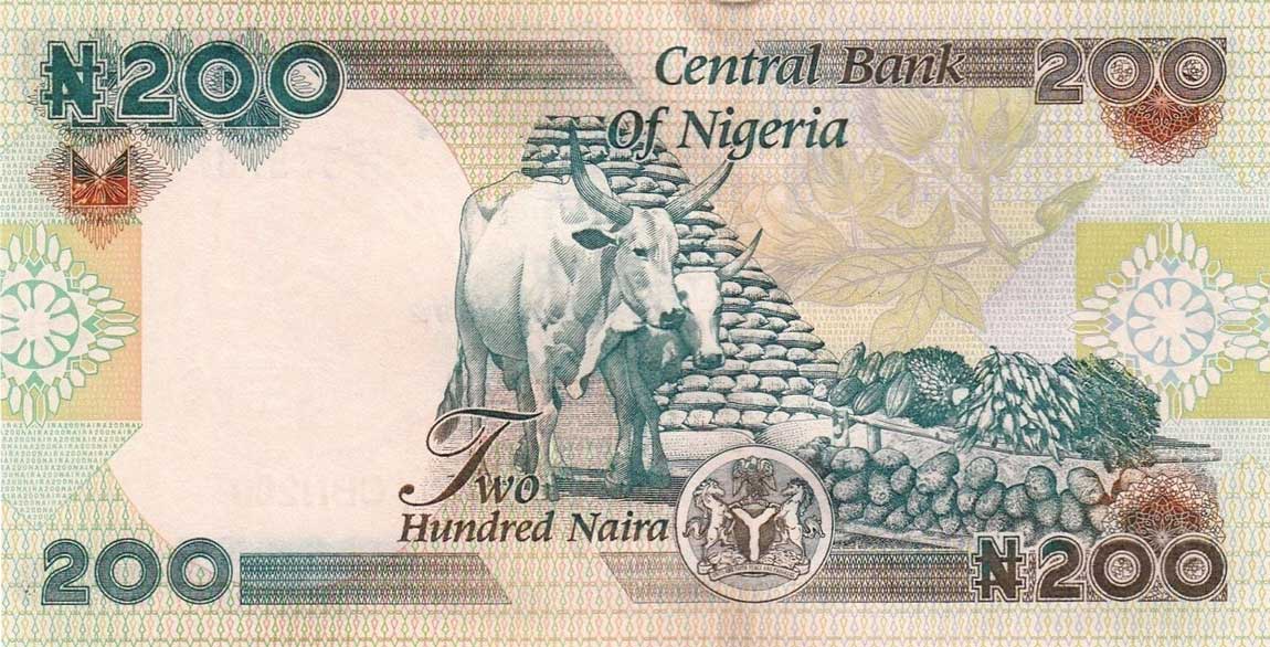 Back of Nigeria p29l: 200 Naira from 2012