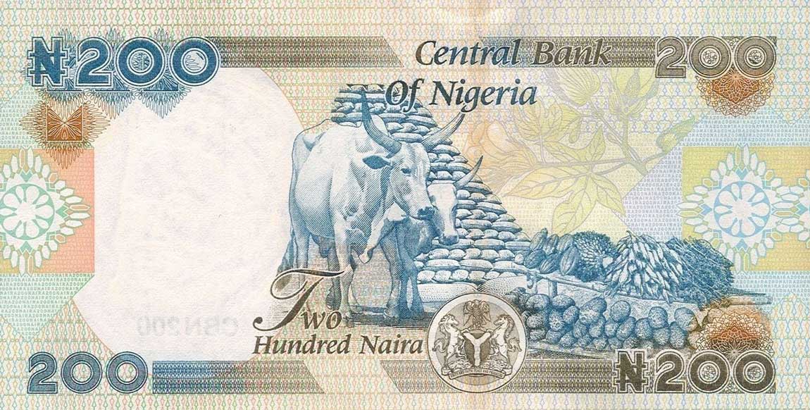 Back of Nigeria p29m: 200 Naira from 2013