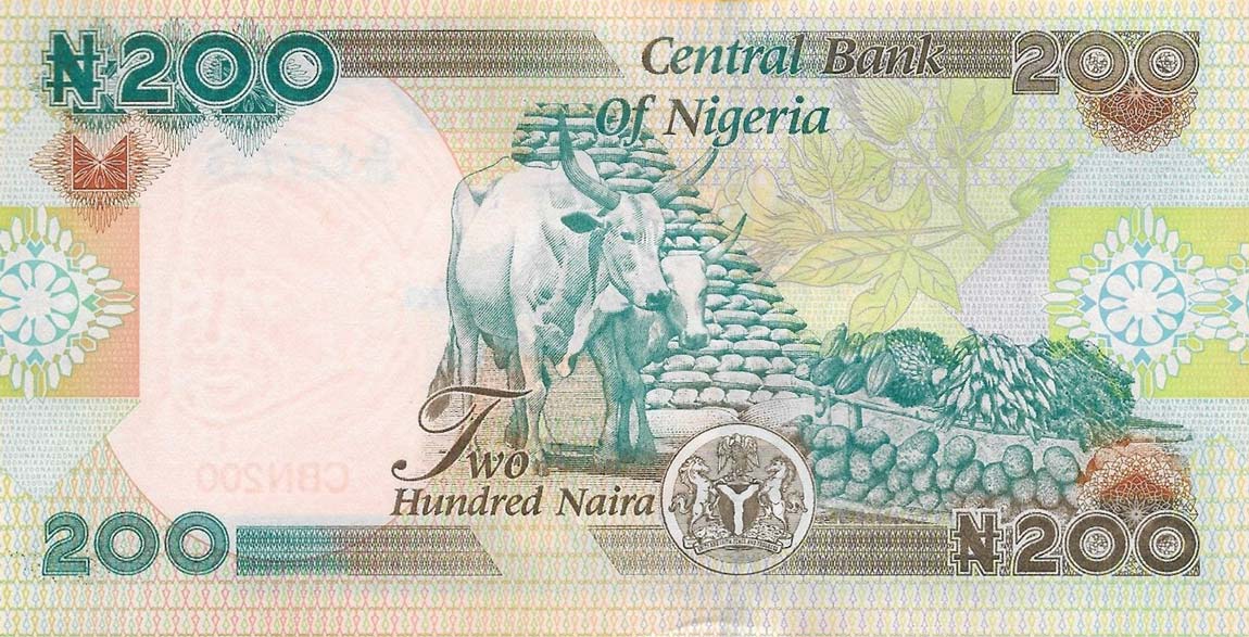 Back of Nigeria p29p: 200 Naira from 2016