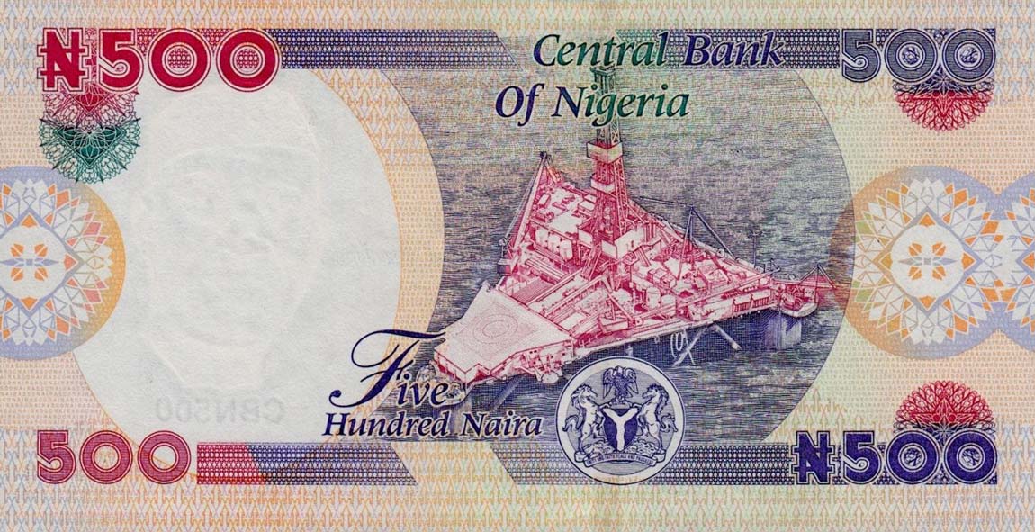 Back of Nigeria p30a: 500 Naira from 2001