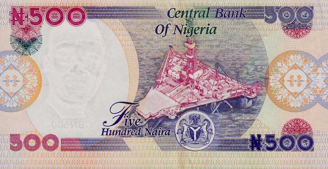 Back of Nigeria p30e: 500 Naira from 2005