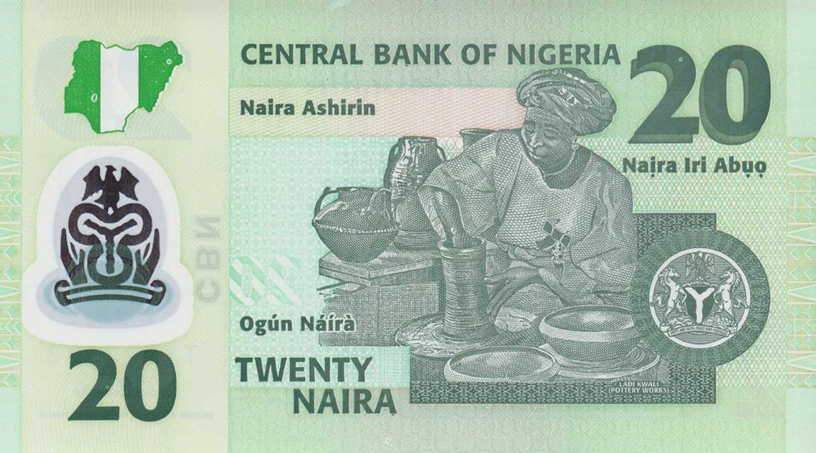 Back of Nigeria p34e: 20 Naira from 2009