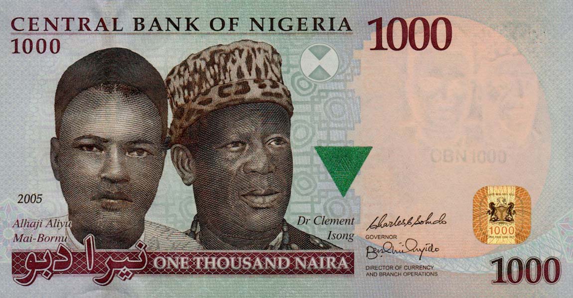 Front of Nigeria p36a: 1000 Naira from 2005
