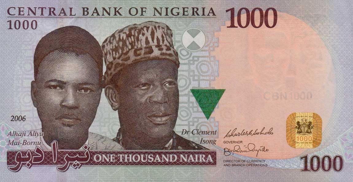 Front of Nigeria p36b: 1000 Naira from 2006