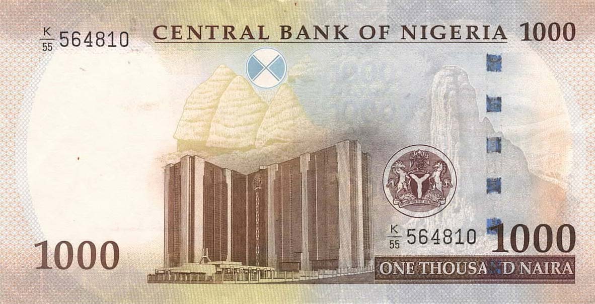 Back of Nigeria p36f: 1000 Naira from 2010