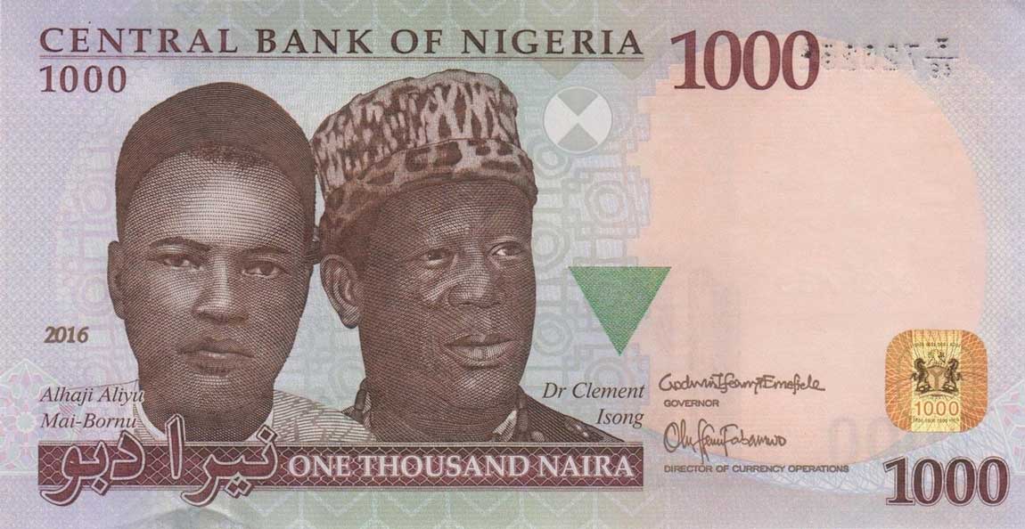 Front of Nigeria p36n: 1000 Naira from 2016