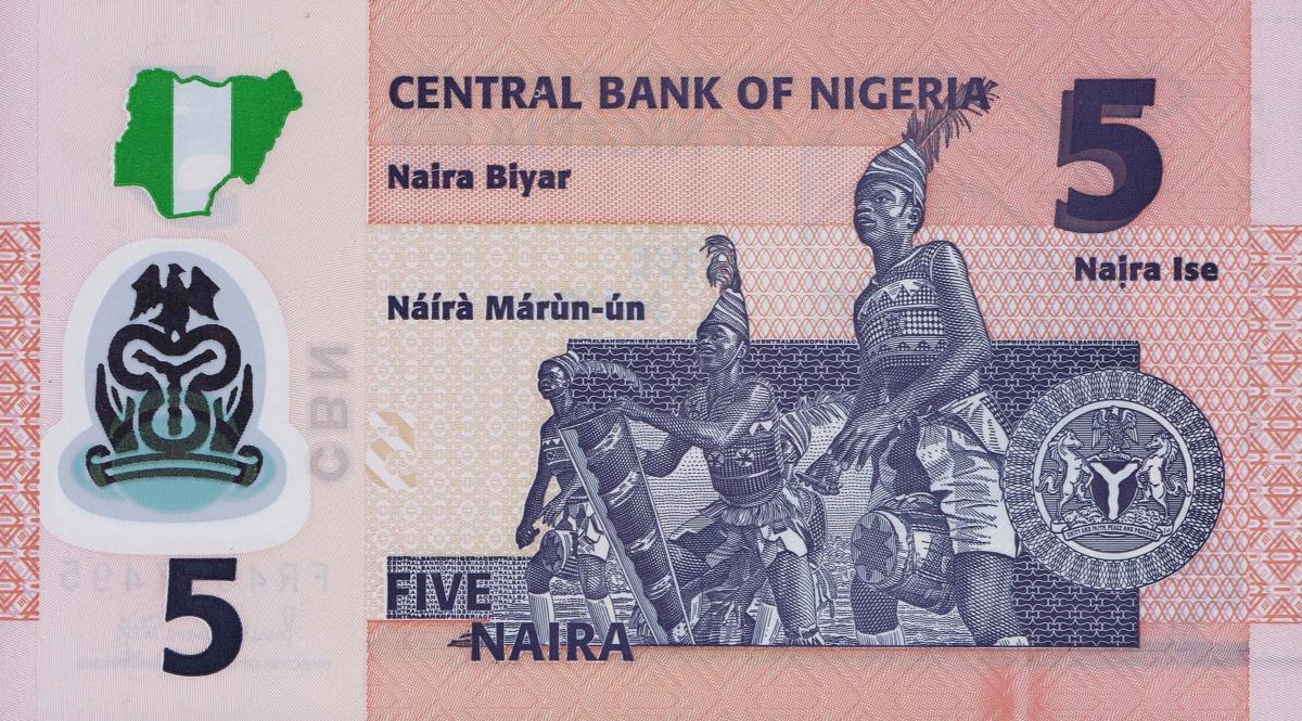 Back of Nigeria p38j: 5 Naira from 2019
