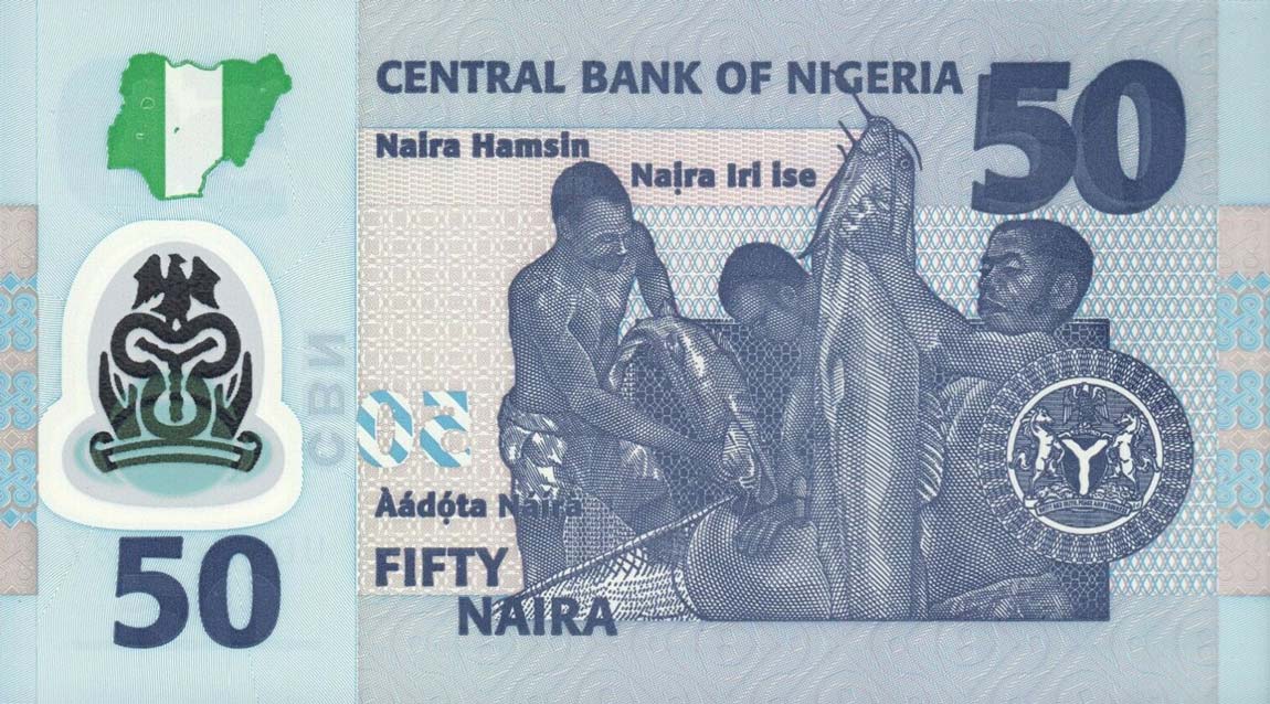 Back of Nigeria p40h: 50 Naira from 2018