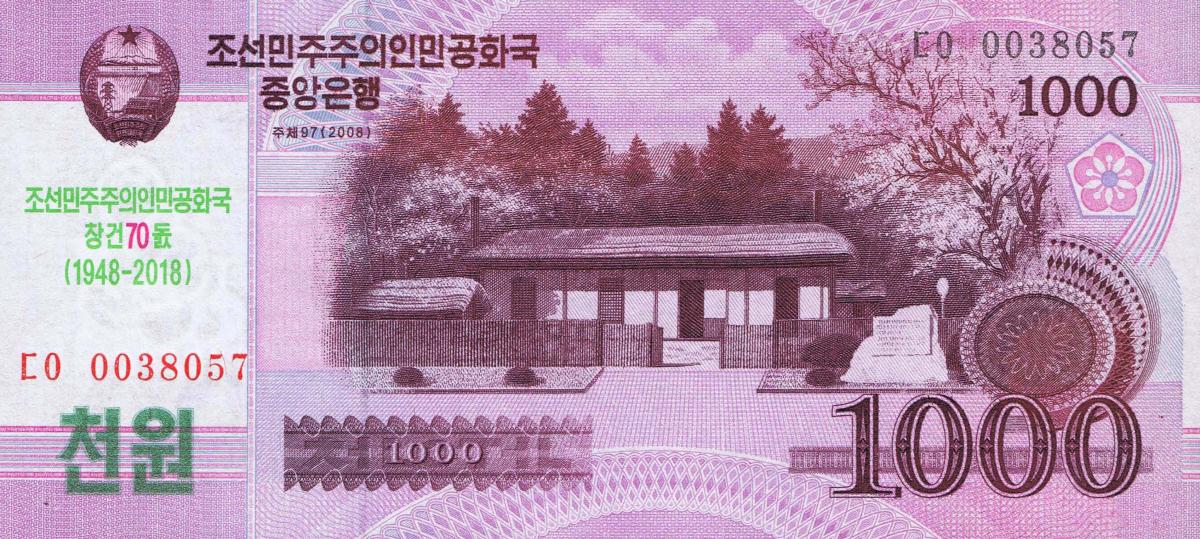 Front of Korea, North p68: 1000 Won from 2018