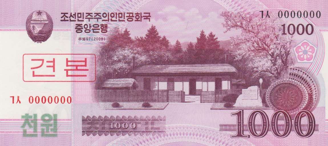 Front of Korea, North p64s: 1000 Won from 2002