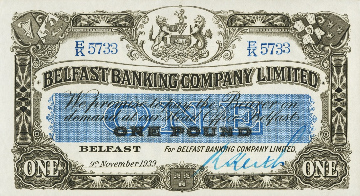 Front of Northern Ireland p126b: 1 Pound from 1939