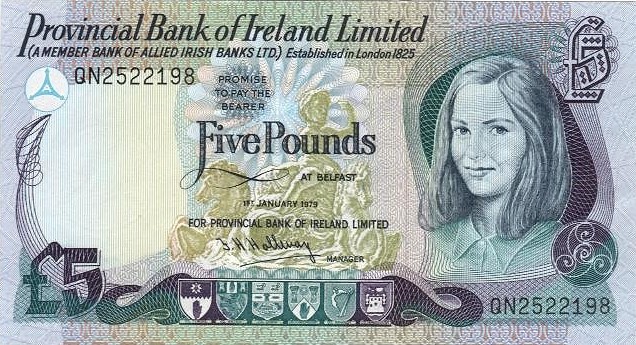 Front of Northern Ireland p248b: 5 Pounds from 1979