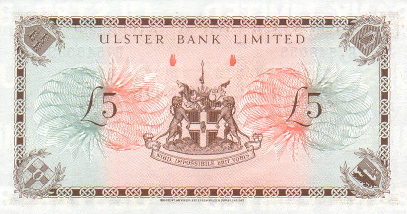 Back of Northern Ireland p326c: 5 Pounds from 1982