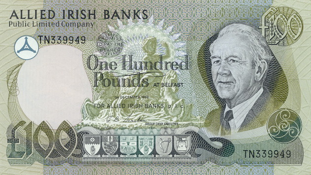 Front of Northern Ireland p9: 100 Pounds from 1988