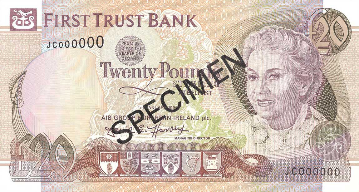 Front of Northern Ireland p133s2: 20 Pounds from 1996