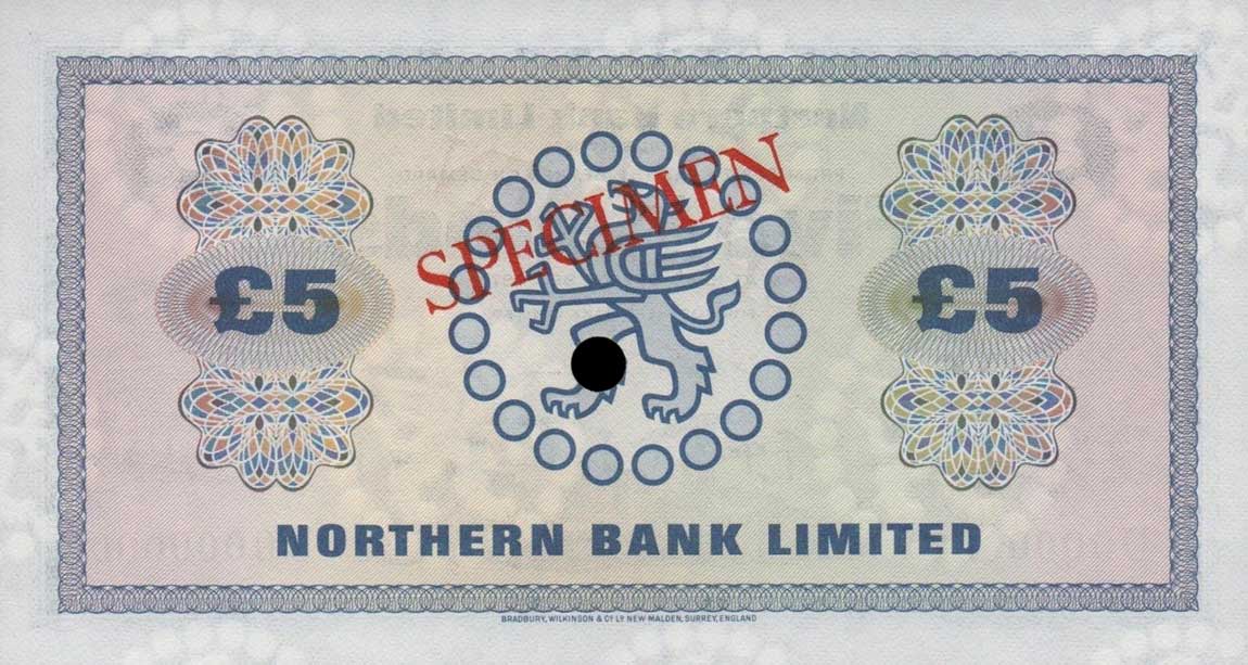 Back of Northern Ireland p188s: 5 Pounds from 1970