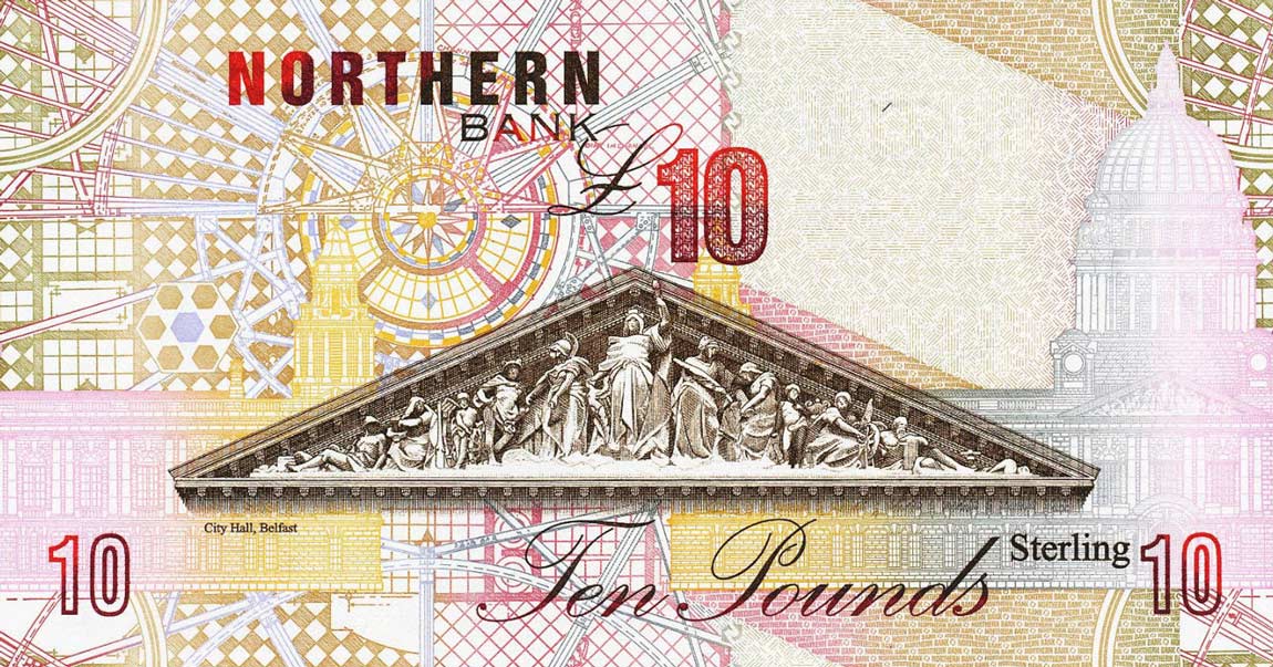 Back of Northern Ireland p198a: 10 Pounds from 1997