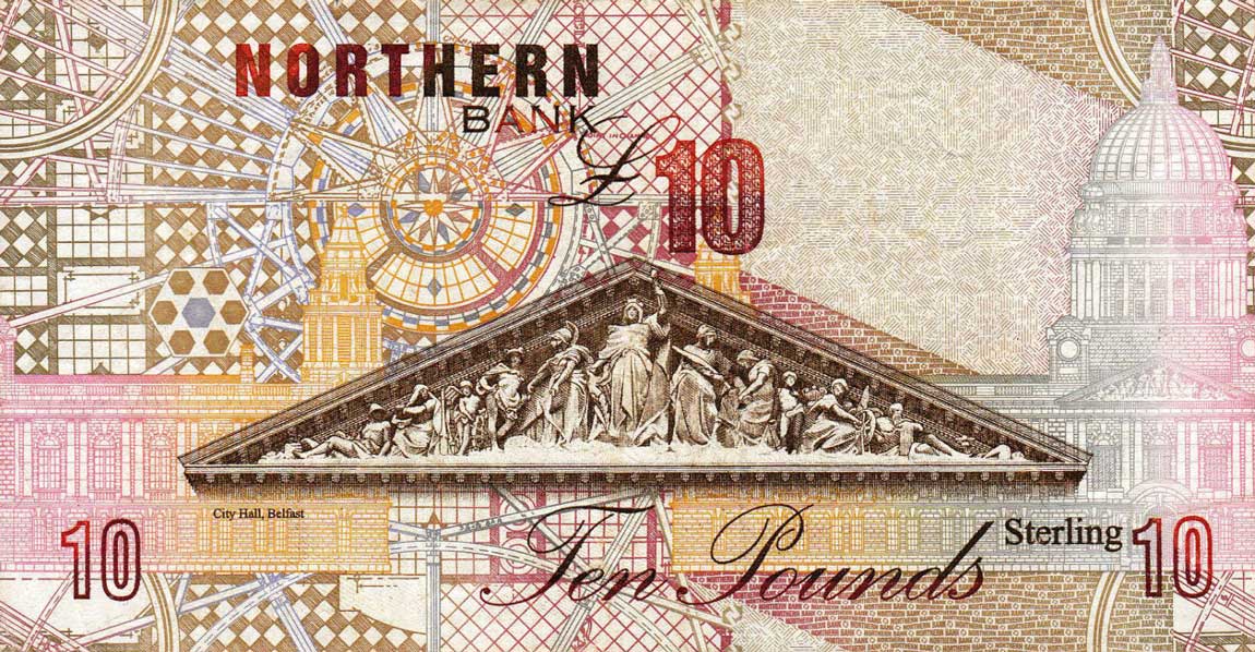 Back of Northern Ireland p205a: 10 Pounds from 2004