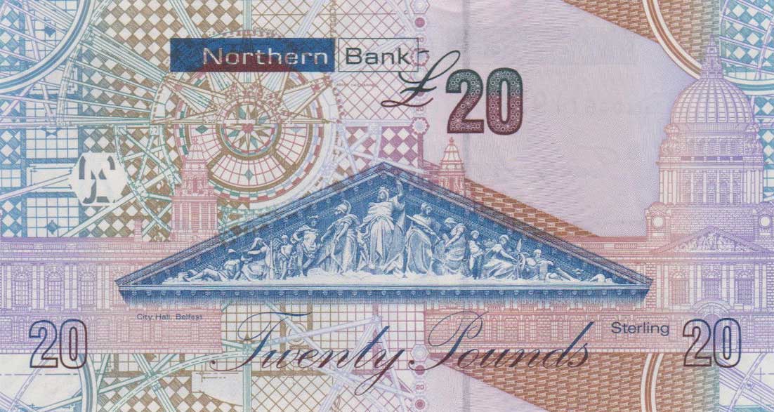 Back of Northern Ireland p211b: 20 Pounds from 2011