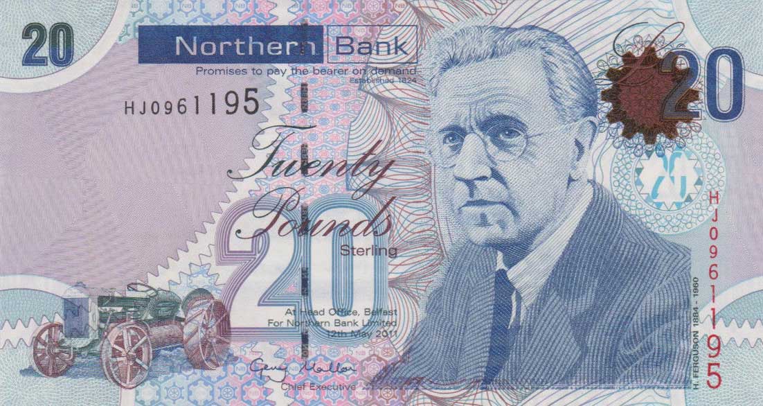 Front of Northern Ireland p211b: 20 Pounds from 2011