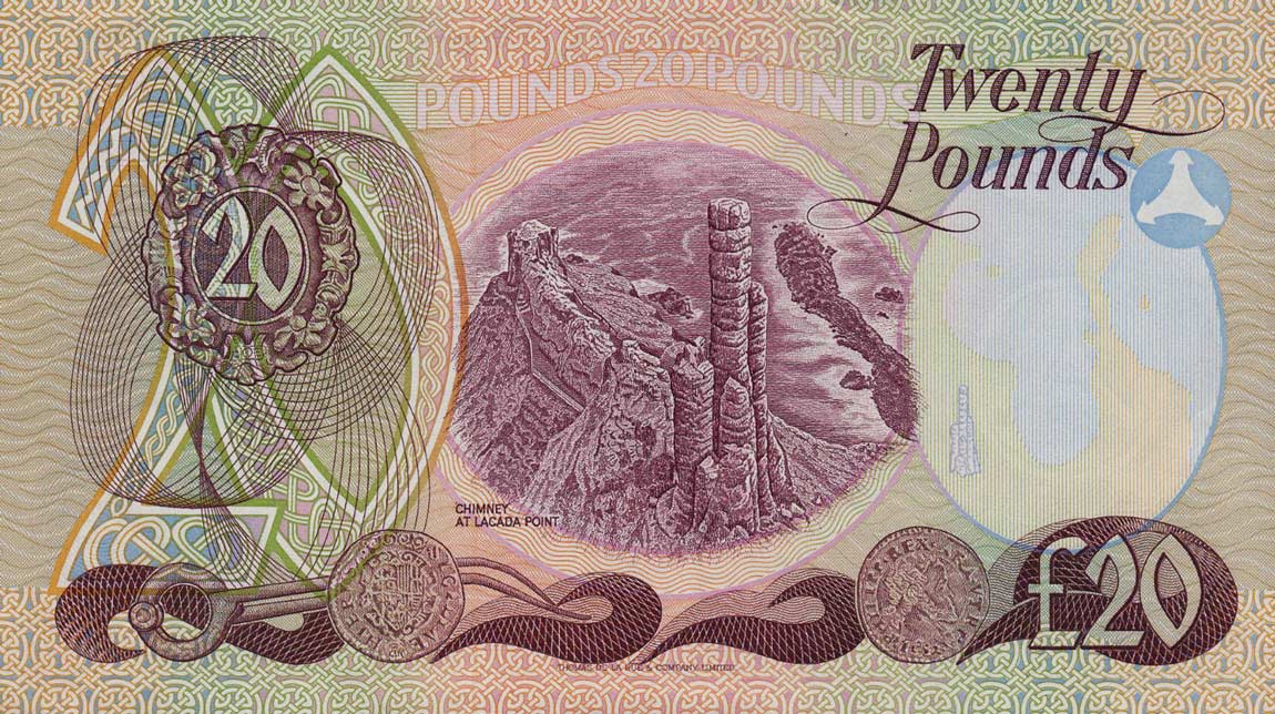 Back of Northern Ireland p4a: 20 Pounds from 1982