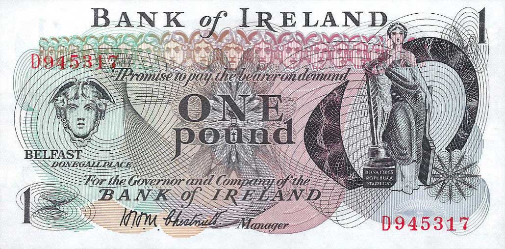 Front of Northern Ireland p61a: 1 Pound from 1972