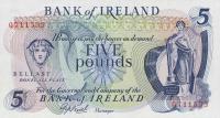p62b from Northern Ireland: 5 Pounds from 1977