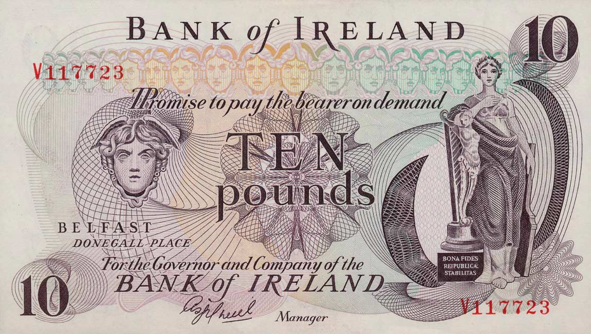 Front of Northern Ireland p63b: 10 Pounds from 1977