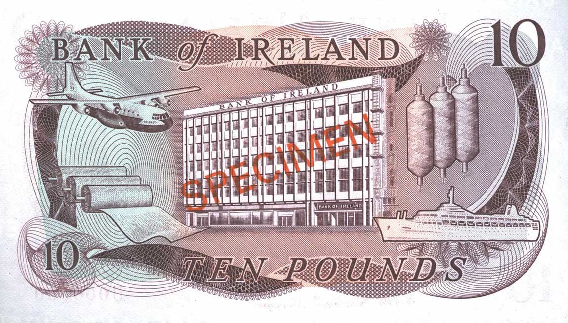 Back of Northern Ireland p65s: 1 Pound from 1980