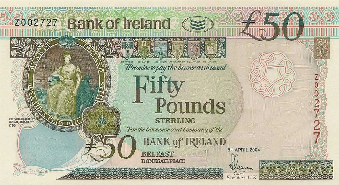 Front of Northern Ireland p81r: 50 Pounds from 2004