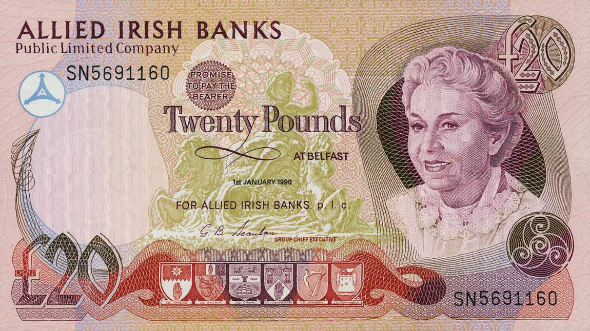 Front of Northern Ireland p8b: 20 Pounds from 1987